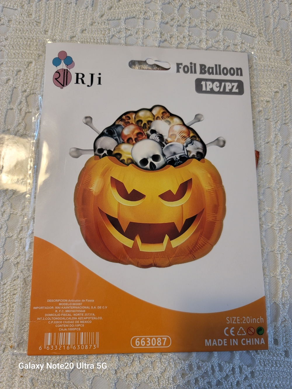 Halloween Pumpkin Skull Foil Balloon - Orange 20 Inc.